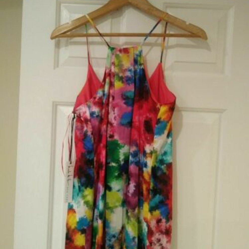 Nicole Miller Anthro watercolor floral maxi pocket sun dress size XS - Picture 6 of 6